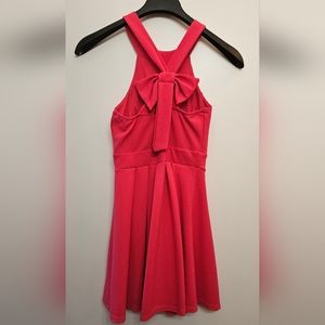 Fuchsia bow back skater dress by Kimcine, Small.